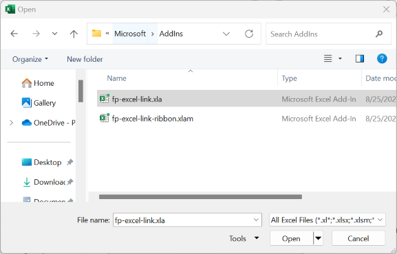 addin file selection xl2021 2023